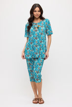 Load image into Gallery viewer, Two-Piece Short Sleeve Top & Capri Pant Set- 9003BN-SRP1-W363
