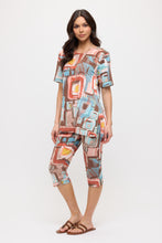 Load image into Gallery viewer, Two-Piece Short Sleeve Top & Capri Pant Set- 9003BN-SRP1-W364