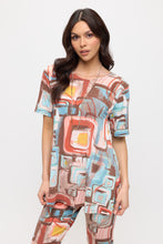 Load image into Gallery viewer, Two-Piece Short Sleeve Top & Capri Pant Set- 9003BN-SRP1-W364