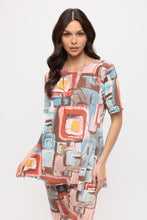 Load image into Gallery viewer, Two-Piece Short Sleeve Top & Capri Pant Set- 9003BN-SRP1-W364