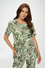 Load image into Gallery viewer, Two-Piece Short Sleeve Top & Capri Pant Set- 9003BN-SRP1-W404