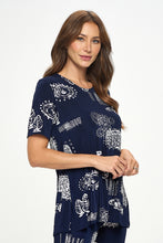 Load image into Gallery viewer, Two-Piece Short Sleeve Top & Capri Pant Set- 9003BN-SRP1-W425