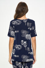 Load image into Gallery viewer, Two-Piece Short Sleeve Top & Capri Pant Set- 9003BN-SRP1-W425