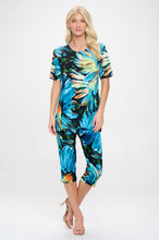 Load image into Gallery viewer, Plus Size Capri Pants Set Short Sleeve- 9003BN-SXP1-W440