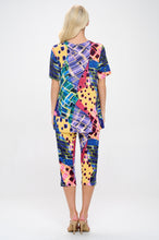 Load image into Gallery viewer, Plus Size Capri Pants Set Short Sleeve- 9003BN-SXP1-W441