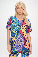 Load image into Gallery viewer, Plus Size Capri Pants Set Short Sleeve- 9003BN-SXP1-W441