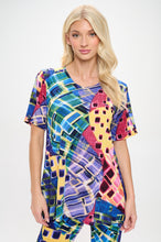 Load image into Gallery viewer, Two-Piece Short Sleeve Top & Capri Pant Set- 9003BN-SRP1-W441