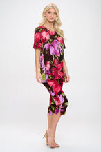Load image into Gallery viewer, Two-Piece Short Sleeve Top & Capri Pant Set-9003BN-SRP1-W442