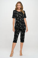 Load image into Gallery viewer, Two-Piece Short Sleeve Top & Capri Pant Set- 9003BN-SRP1-W457