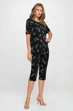Load image into Gallery viewer, Two-Piece Short Sleeve Top & Capri Pant Set- 9003BN-SRP1-W457