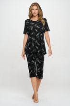 Load image into Gallery viewer, Two-Piece Short Sleeve Top & Capri Pant Set- 9003BN-SRP1-W457