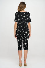 Load image into Gallery viewer, Two-Piece Short Sleeve Top & Capri Pant Set- 9003BN-SRP1-W466