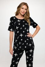 Load image into Gallery viewer, Two-Piece Short Sleeve Top & Capri Pant Set- 9003BN-SRP1-W466