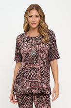 Load image into Gallery viewer, Two-Piece Short Sleeve Top & Capri Pant Set- 9003BN-SRP1-W468