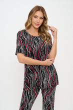 Load image into Gallery viewer, Two-Piece Short Sleeve Top & Capri Pant Set- 9003BN-SRP1-W469