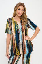 Load image into Gallery viewer, Two-Piece Short Sleeve Top & Capri Pant Set- 9003BN-SRP1-W470