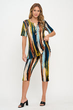 Load image into Gallery viewer, Two-Piece Short Sleeve Top & Capri Pant Set- 9003BN-SRP1-W470