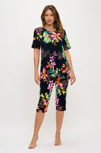 Load image into Gallery viewer, Two-Piece Short Sleeve Top & Capri Pant Set- 9003BN-SRP1-W479