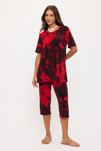 Load image into Gallery viewer, Two-Piece Short Sleeve Top & Capri Pant Set- 9003BN-SRP1-W512