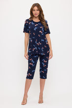 Load image into Gallery viewer, Two-Piece Short Sleeve Top & Capri Pant Set- 9003BN-SRP1-W518
