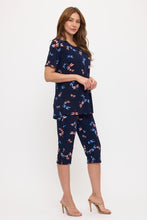 Load image into Gallery viewer, Two-Piece Short Sleeve Top & Capri Pant Set- 9003BN-SRP1-W518