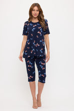 Load image into Gallery viewer, Two-Piece Short Sleeve Top & Capri Pant Set- 9003BN-SRP1-W518