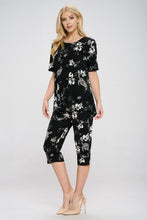 Load image into Gallery viewer, Two-Piece Short Sleeve Top & Capri Pant Set-9003BN-SRP1-W308 - Jostar Online