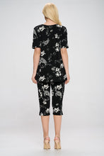 Load image into Gallery viewer, Two-Piece Short Sleeve Top & Capri Pant Set-9003BN-SRP1-W308 - Jostar Online