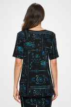 Load image into Gallery viewer, Two-Piece Short Sleeve Top & Capri Pant Set- 9003BN-SRP1-W401