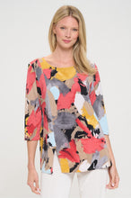 Load image into Gallery viewer, HIT Round Neck 3/4 Sleeve Slit Top-3079HT-QRP1-W430
