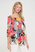 Load image into Gallery viewer, HIT Round Neck 3/4 Sleeve Slit Top-3079HT-QRP1-W430