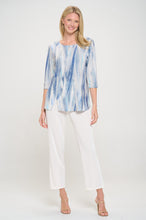 Load image into Gallery viewer, HIT Round Neck 3/4 Sleeve Slit Top-3079HT-QRP1-W413