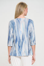 Load image into Gallery viewer, HIT Round Neck 3/4 Sleeve Slit Top-3079HT-QRP1-W413