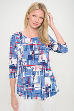 Load image into Gallery viewer, HIT Round Neck 3/4 Sleeve Slit Top-3079HT-QRP1-W397