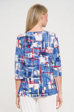 Load image into Gallery viewer, HIT Round Neck 3/4 Sleeve Slit Top-3079HT-QRP1-W397