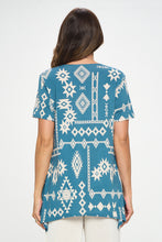 Load image into Gallery viewer, Print Handkerchief Hem Top-3088BG-SRP1-W372