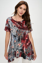 Load image into Gallery viewer, Print Handkerchief Hem Top-3088CL-SRP1-W367 - Jostar Online