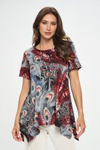 Load image into Gallery viewer, Print Handkerchief Hem Top-3088CL-SRP1-W367 - Jostar Online