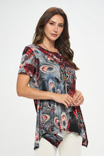 Load image into Gallery viewer, Print Handkerchief Hem Top-3088CL-SRP1-W367 - Jostar Online