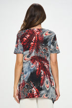 Load image into Gallery viewer, Print Handkerchief Hem Top-3088CL-SRP1-W367 - Jostar Online