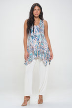 Load image into Gallery viewer, Print HIT Shark Bite Hem Tank- 2057HT-TRP1-W433