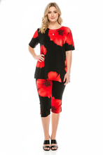 Load image into Gallery viewer, Two-Piece Short Sleeve Top & Capri Pant Set-9003BN-SRP1-W113