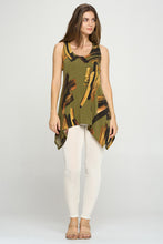 Load image into Gallery viewer, Dual Tone Lines HIT Shark Bite Hem Tank-2057HT-TRP1-W315 - Jostar Online