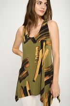 Load image into Gallery viewer, Dual Tone Lines HIT Shark Bite Hem Tank-2057HT-TRP1-W315 - Jostar Online