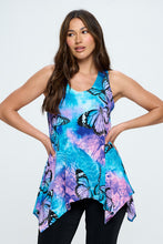 Load image into Gallery viewer, Butterfly Dreams HIT Shark Bite Hem Tank- 2057HT-TRP1-W282 - Jostar Online