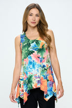Load image into Gallery viewer, Tropical Paradise HIT Shark Bite Hem Tank- 2057HT-TRP1-W338