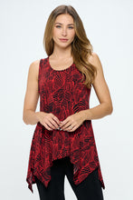 Load image into Gallery viewer, Enchanting Leaves HIT Shark Bite Hem Tank- 2057HT-TRP1-W344