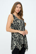 Load image into Gallery viewer, Abstract Fusion HIT Shark Bite Hem Tank- 2057HT-TRP1-W348