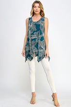 Load image into Gallery viewer, Tropical Hibiscus HIT Shark Bite Hem Tank- 2057HT-TRP1-W350