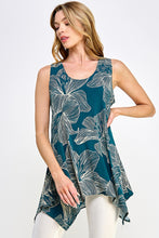 Load image into Gallery viewer, Tropical Hibiscus HIT Shark Bite Hem Tank- 2057HT-TRP1-W350